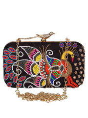 Adorn Embroidered Faux Silk Clutch