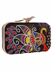 Adorn Embroidered Faux Silk Clutch