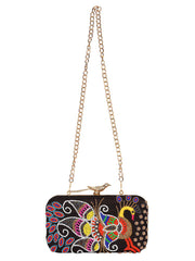 Adorn Embroidered Faux Silk Clutch