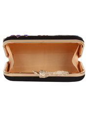 Adorn Embroidered Faux Silk Clutch