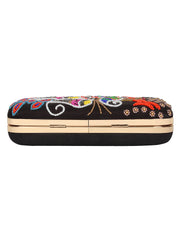 Adorn Embroidered Faux Silk Clutch