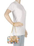Hasp Sequines Embellished Velvet Clutch