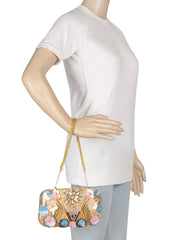Hasp Sequines Embellished Velvet Clutch