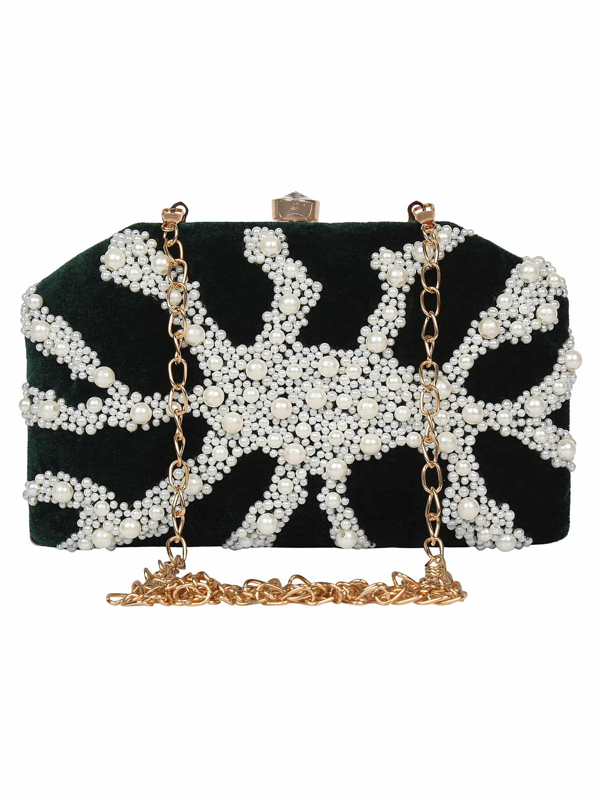 Spiffy Embellished Velvet Clutch