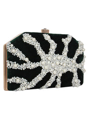 Spiffy Embellished Velvet Clutch