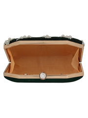 Spiffy Embellished Velvet Clutch