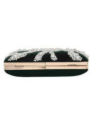 Spiffy Embellished Velvet Clutch