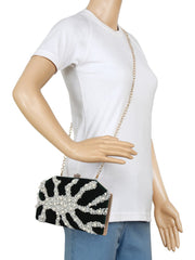 Spiffy Embellished Velvet Clutch