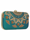 Adorn Embroidered Faux Silk Clutch