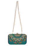 Adorn Embroidered Faux Silk Clutch