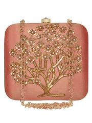 Vista Embroidered Faux Silk Clutch