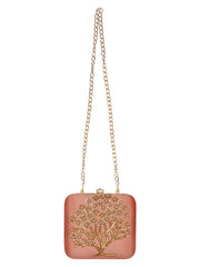Vista Embroidered Faux Silk Clutch