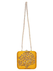 Vista Embroidered Faux Silk Clutch