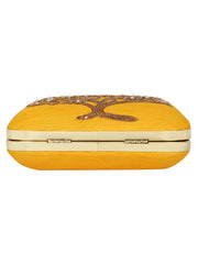 Vista Embroidered Faux Silk Clutch