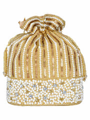 Dangle Sequines Embellished Faux Slik Potli
