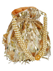 Dangle Sequines Embellished Faux Slik Potli