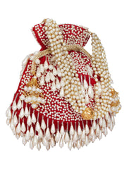 Dangle Sequines Embellished Velvet Potli