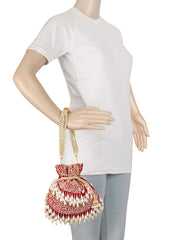 Dangle Sequines Embellished Velvet Potli
