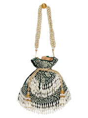 Dangle Sequines Embellished Velvet Potli