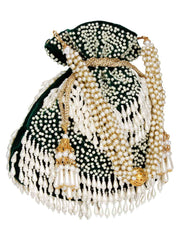 Dangle Sequines Embellished Velvet Potli