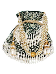 Dangle Sequines Embellished Velvet Potli