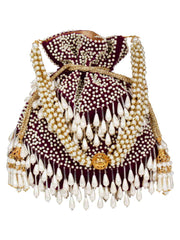 Dangle Sequines Embellished Velvet Potli
