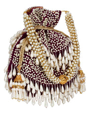 Dangle Sequines Embellished Velvet Potli