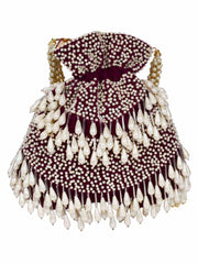 Dangle Sequines Embellished Velvet Potli