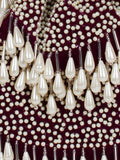 Dangle Sequines Embellished Velvet Potli