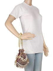 Dangle Sequines Embellished Velvet Potli