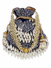 Dangle Sequines Embellished Velvet Potli