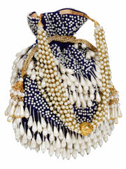 Dangle Sequines Embellished Velvet Potli