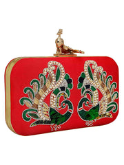 Adorn Embroidered Faux Silk Clutch