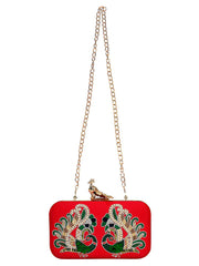 Adorn Embroidered Faux Silk Clutch