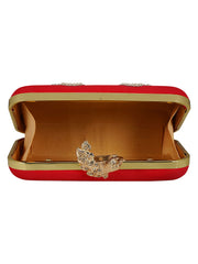 Adorn Embroidered Faux Silk Clutch