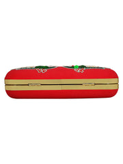 Adorn Embroidered Faux Silk Clutch