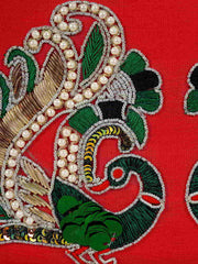 Adorn Embroidered Faux Silk Clutch