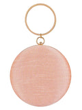 Gala Sequines Embellished Faux Silk Round Clutch