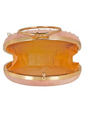 Gala Sequines Embellished Faux Silk Round Clutch