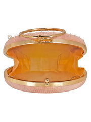 Gala Sequines Embellished Faux Silk Round Clutch