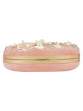 Gala Sequines Embellished Faux Silk Round Clutch