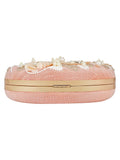 Gala Sequines Embellished Faux Silk Round Clutch