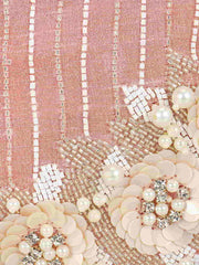 Gala Sequines Embellished Faux Silk Round Clutch