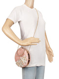 Gala Sequines Embellished Faux Silk Round Clutch