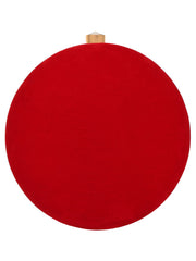 Gala Embroidered Velvet Round Clutch
