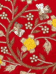 Gala Embroidered Velvet Round Clutch