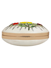 Gala Sequines Embroidered Velvet Round Clutch