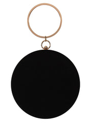 Gala Embroidered Velvet Round Clutch