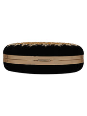 Gala Embroidered Velvet Round Clutch