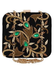 Vista Embellished Velvet Box Clutch